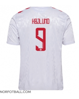 Billige Fotballdrakt Danmark Rasmus Hojlund #9 Replika Bortedrakt EM 2024 Kortermet